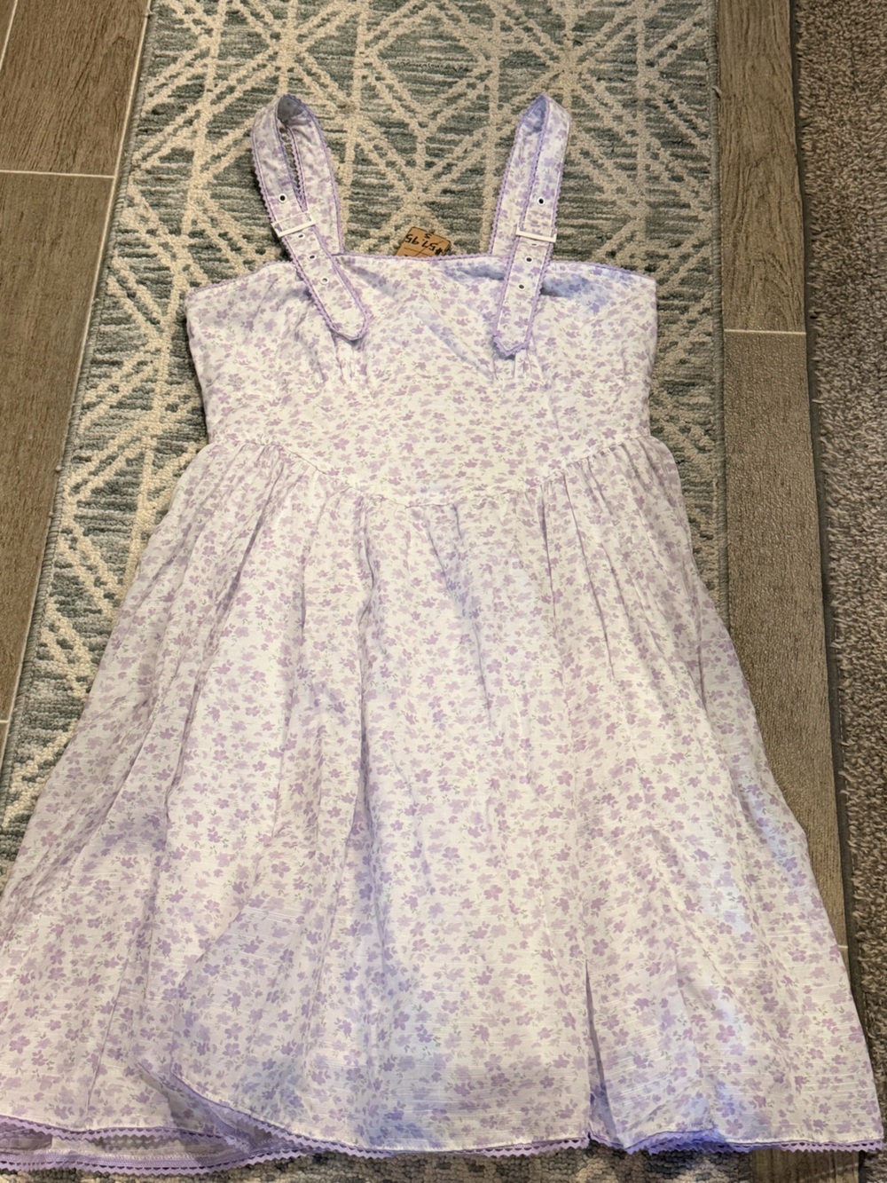 Lavender Floral Sundress with Adjustable Straps